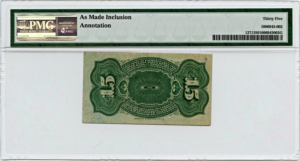 image for: FR. 1271 Bust of Columbia 15c Fourth Issue PMG Very Fine 35 (As Made Inclusion, Annotation)