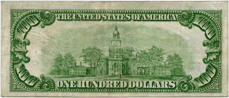 image for: FR. 2405 1928 $100 Gold Cert PMG Very Fine 30