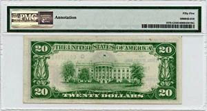 image for: FR. 1870G 1929 $20 FRBN Chicago PMG About Unc 55 (Annotation)
