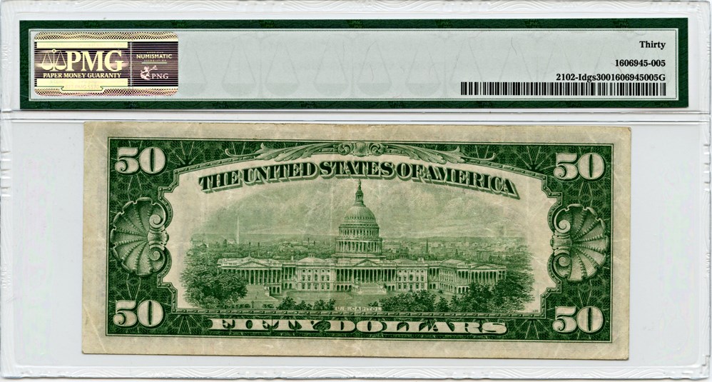 image for: FR. 2102-Idgs 1934 $50 FRN Minneapolis PMG Very Fine 30
