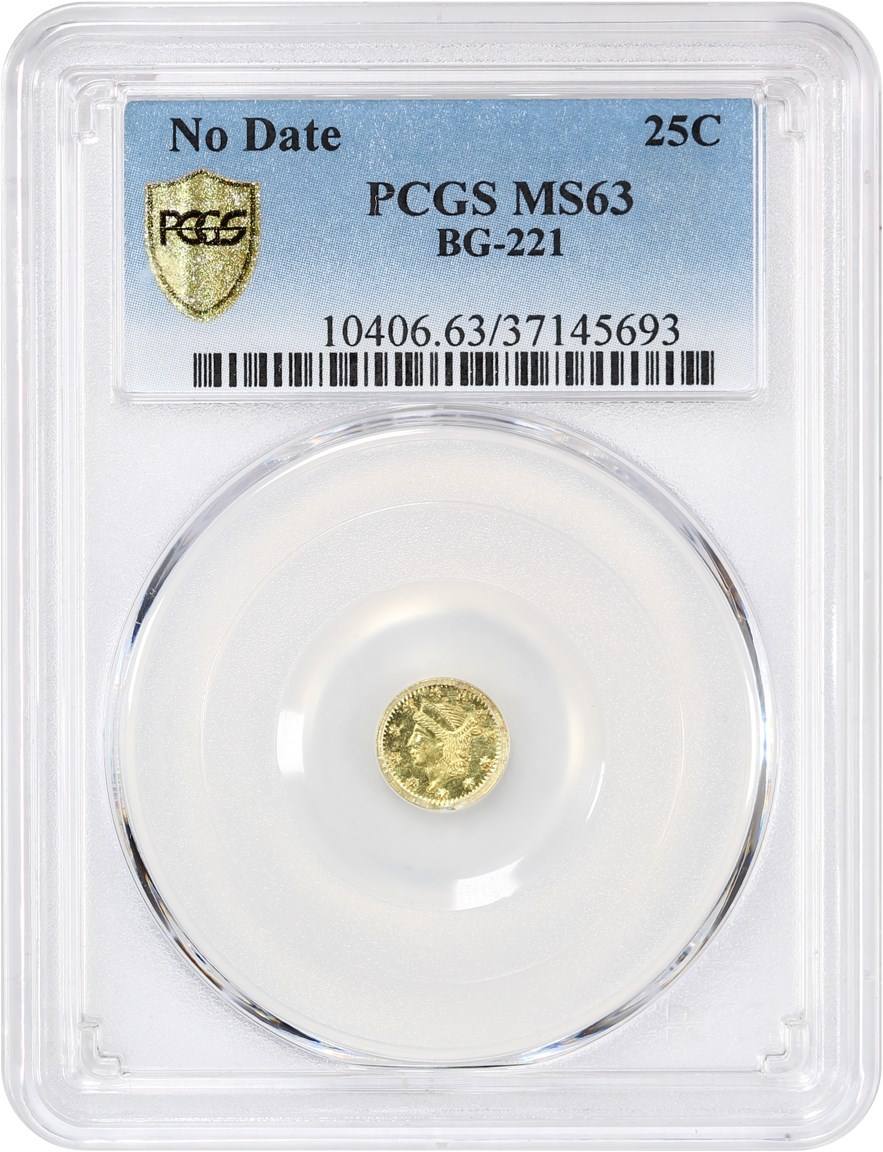 image for: Cal. Gold 25c PCGS MS63 (BG-221)