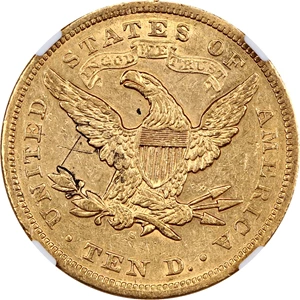 image for: 1873-S $10 NGC AU Details (Rev Graffiti)
