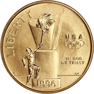 image for: 1996-W Olympics Cauldron $5 NGC MS69