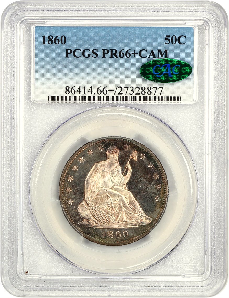 image for: 1860 50c PCGS/CAC Proof 66+ CAM ex: Perfection Collection