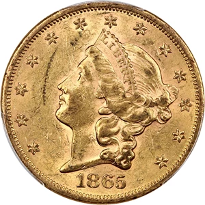 image for: 1865 $20 PCGS AU58