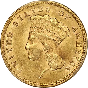 image for: 1860 $3 PCGS MS62