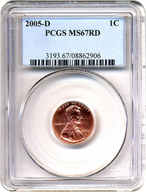 image for: 2005-D 1c PCGS MS67 RD