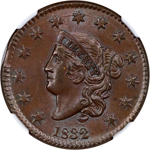 image for: 1832 1c NGC MS64 BN (Large Letters)