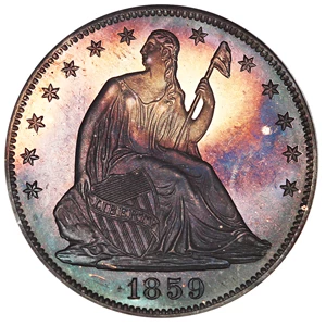image for: 1859 50c PCGS/CAC Proof 66 CAM ex: Perfection Collection