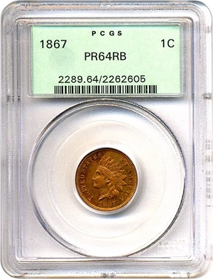image for: 1867 1c PCGS Proof 64 RB