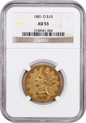 image for: 1881-O $10 NGC AU53