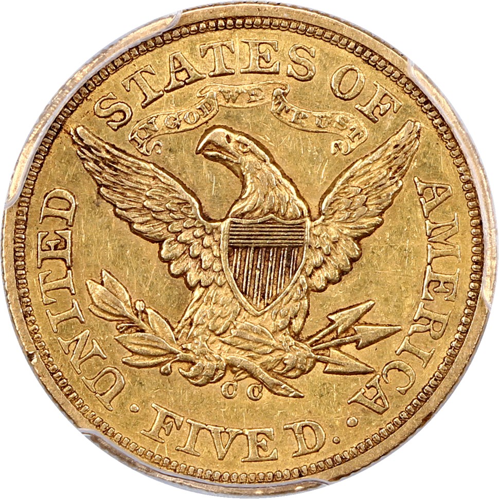 image for: 1871-CC $5 PCGS AU55