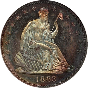 image for: 1863 50c PCGS/CAC Proof 66 CAM ex: Perfection Collection