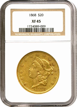 image for: 1868 $20 NGC XF45