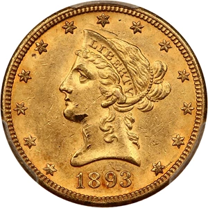 image for: 1893-O $10 PCGS MS61