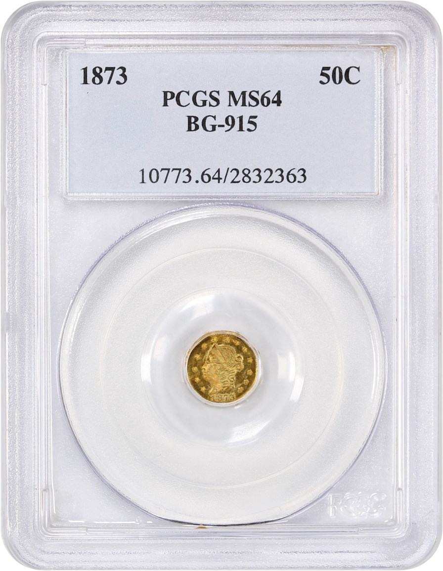 image for: 1873 Cal. Gold 50c PCGS MS64 (BG-915)