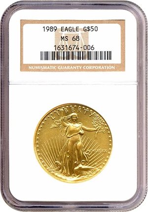 image for: 1989 $50 Gold Eagle NGC MS68