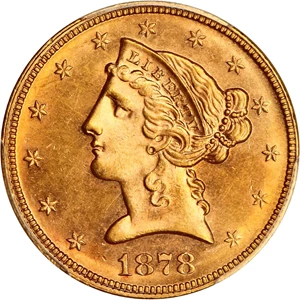 image for: 1878 $5 PCGS MS63