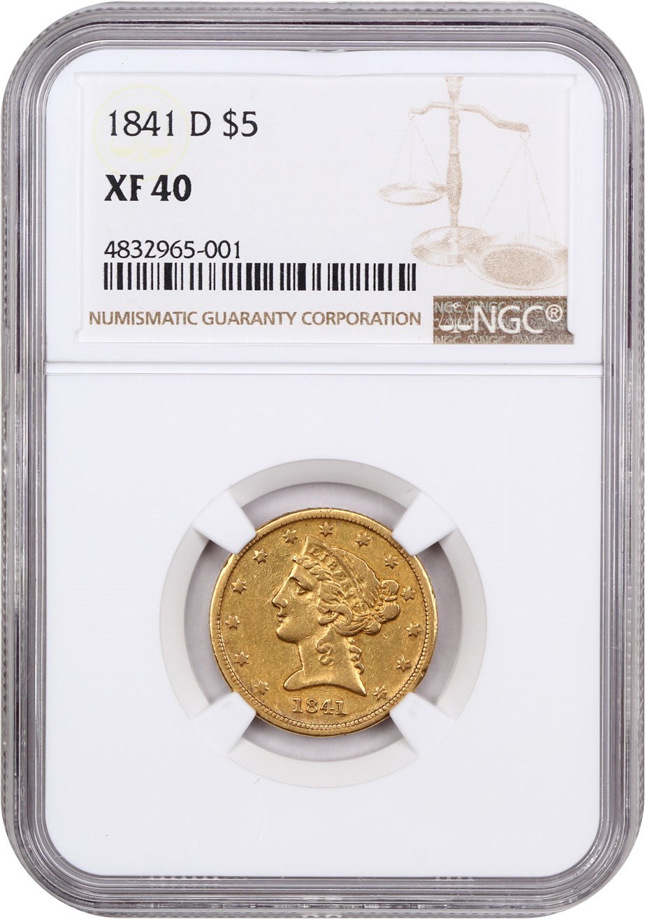 image for: 1841-D $5 NGC XF40 (Small D)