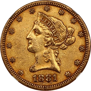image for: 1881-O $10 NGC AU53