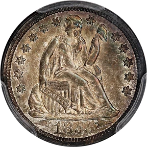 image for: 1855 10c PCGS UNC Details (Arrows, Cleaned)