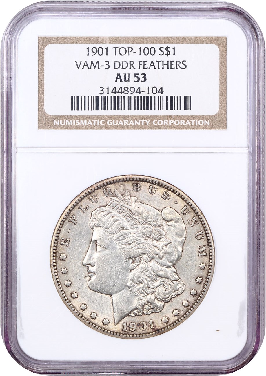 image for: 1901 $1 NGC AU53 (DDR Feathers, VAM-3)