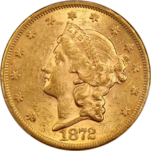 image for: 1872 $20 PCGS MS60