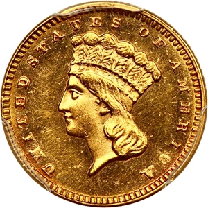 image for: 1877 G$1 PCGS/CAC MS63