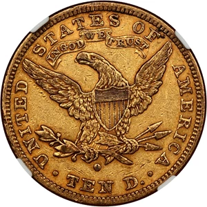 image for: 1881-O $10 NGC AU53