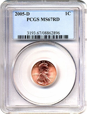 image for: 2005-D 1c PCGS MS67 RD
