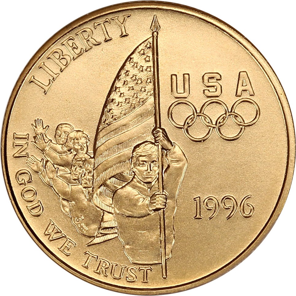 image for: 1996-W Olympics Flag Bearer $5 NGC MS69 