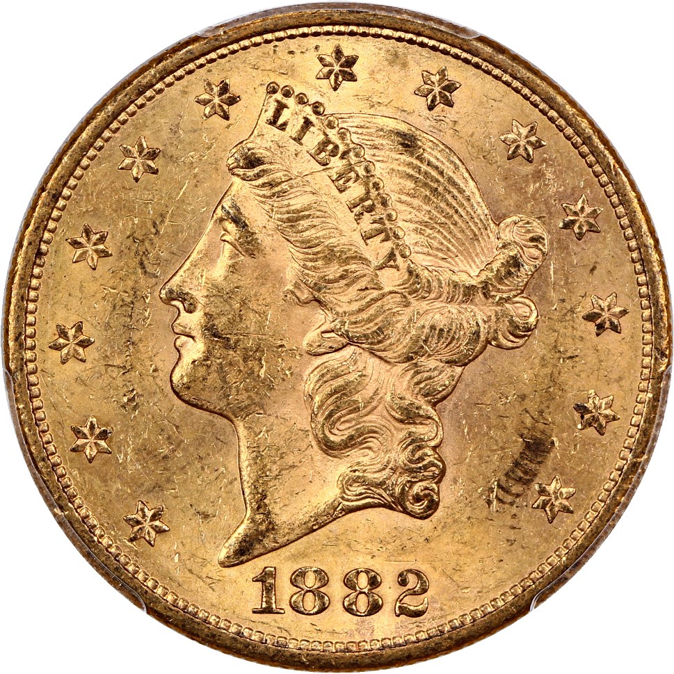 image for: 1882-S $20 PCGS MS61
