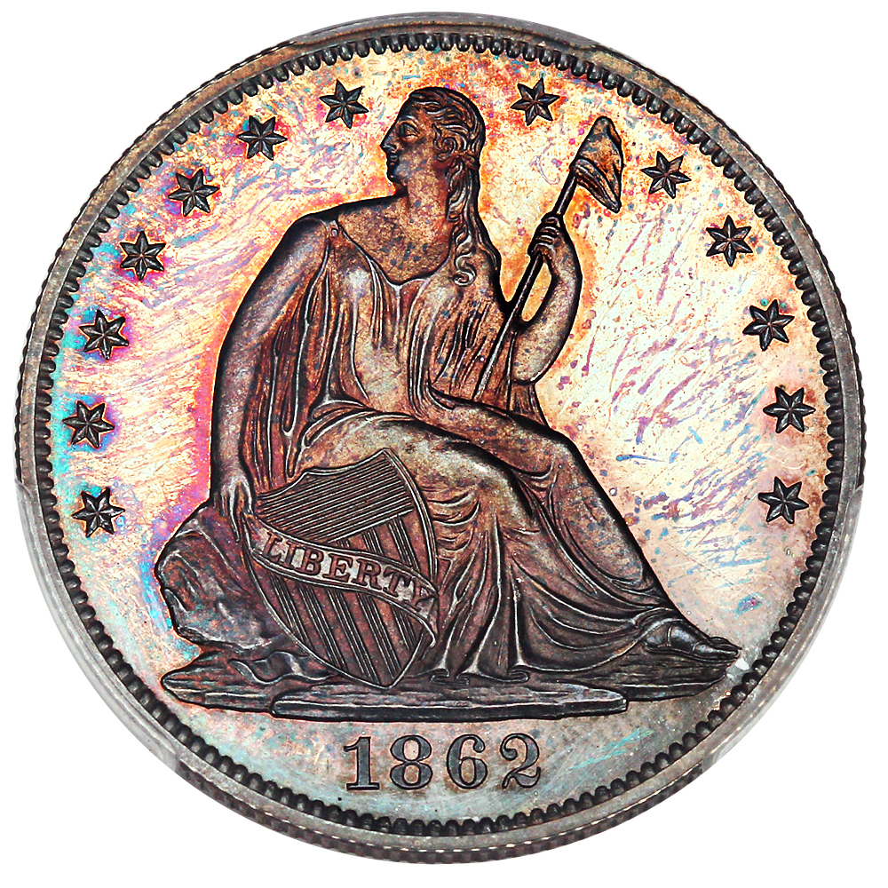 image for: 1862 50c PCGS/CAC Proof 65+ CAM ex: Perfection Collection
