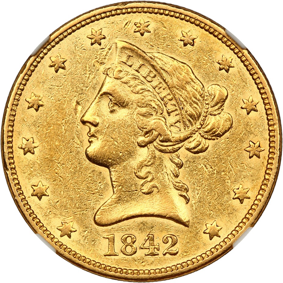 image for: 1842-O $10 NGC AU50 ex: Eric P. Newman Collection 