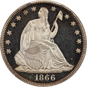 image for: 1866 50c PCGS/CAC Proof 66+ DCAM (Motto) ex: Perfection Collection