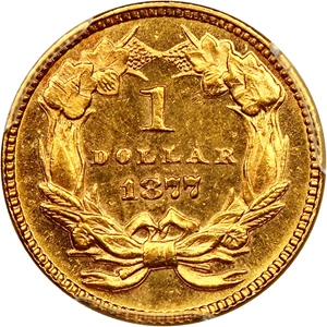 image for: 1877 G$1 PCGS/CAC MS63