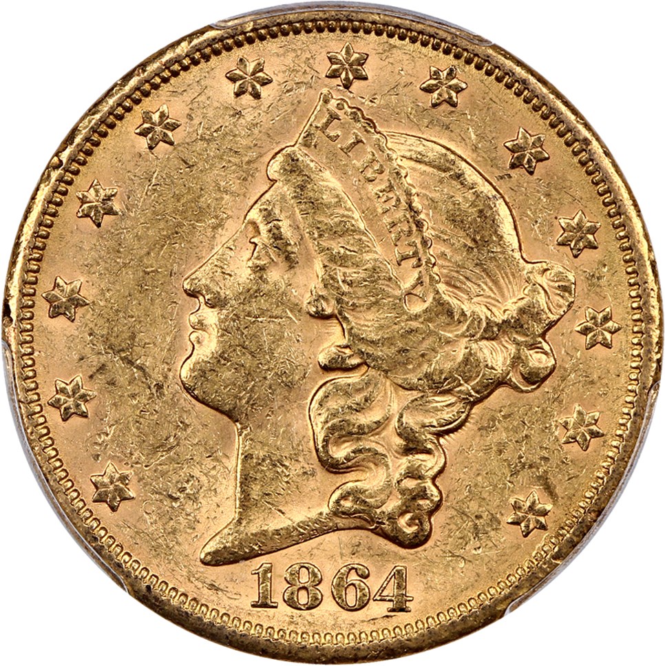 image for: 1864-S $20 PCGS MS60