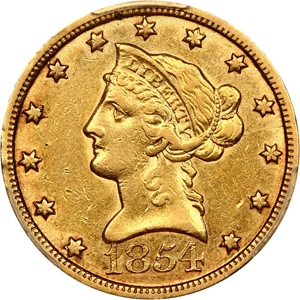 image for: 1854-O $10 PCGS XF40 (Large Date)