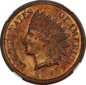 image for: 1897 1c NGC MS63 RB