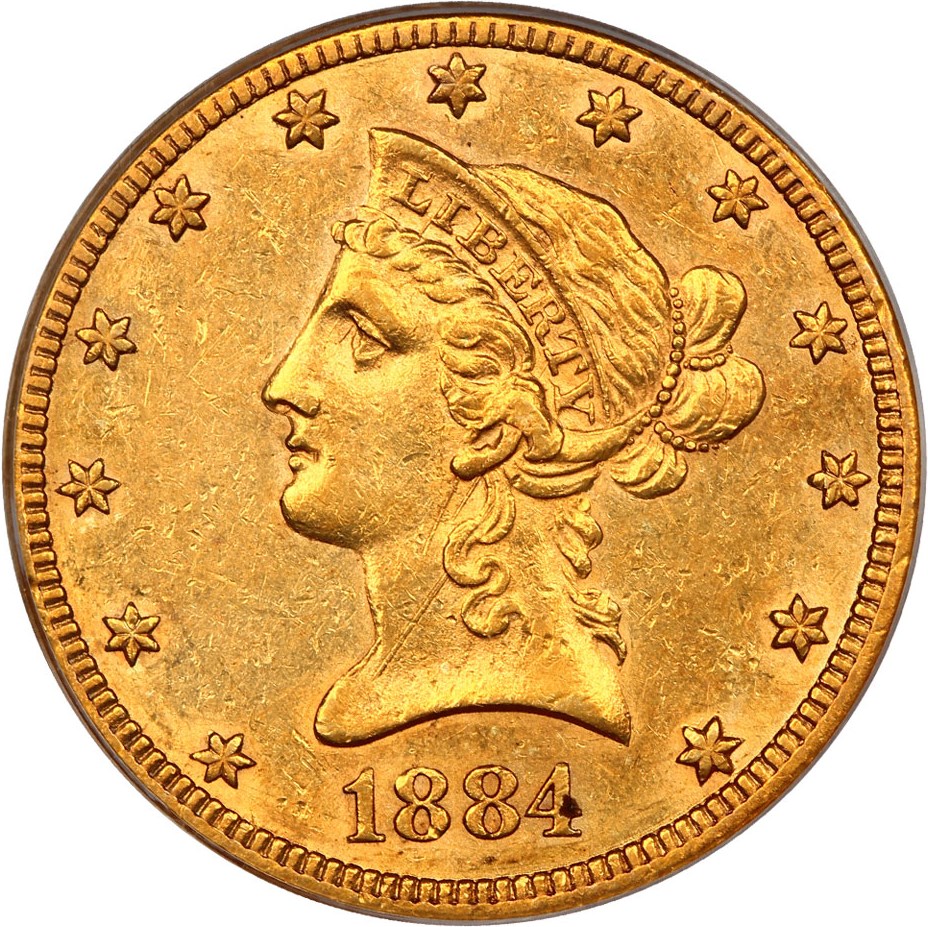 image for: 1884-CC $10 PCGS AU53