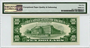 image for: FR. 2017-A 1963A $10 Federal Reserve Note Boston PMG Gem Unc 65 EPQ (Embossing)