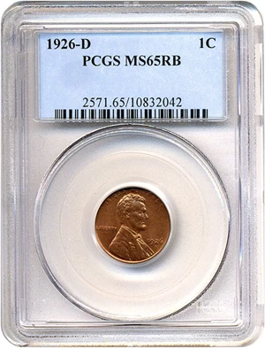 image for: 1926-D 1c PCGS MS65 RB