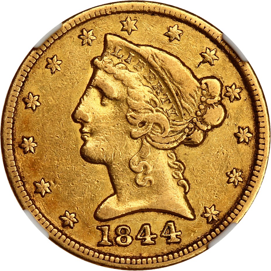 image for: 1844-C $5 NGC XF40