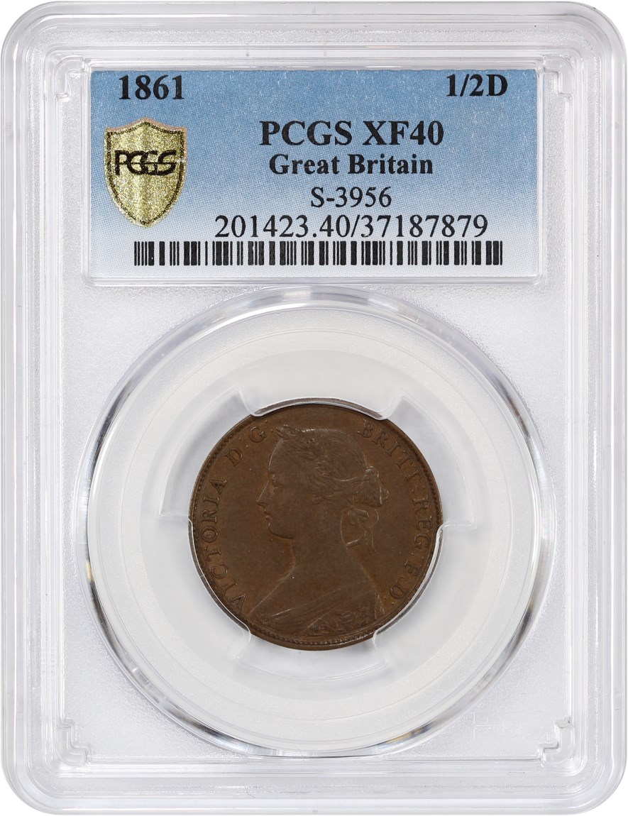 image for: Great Britain: 1861 1/2 D PCGS XF40 (S-3956)