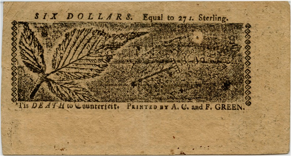 image for: FR. MD-69 1774 10-Apr $6 Maryland Colonial Note PMG Extremely Fine 45
