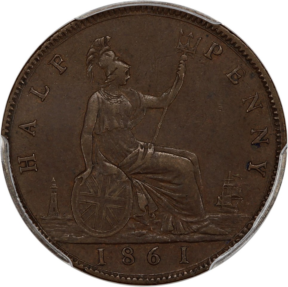 image for: Great Britain: 1861 1/2 D PCGS XF40 (S-3956)
