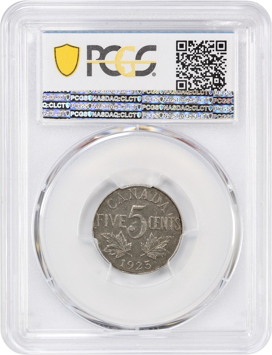 image for: Canada: 1925 5C PCGS AU55