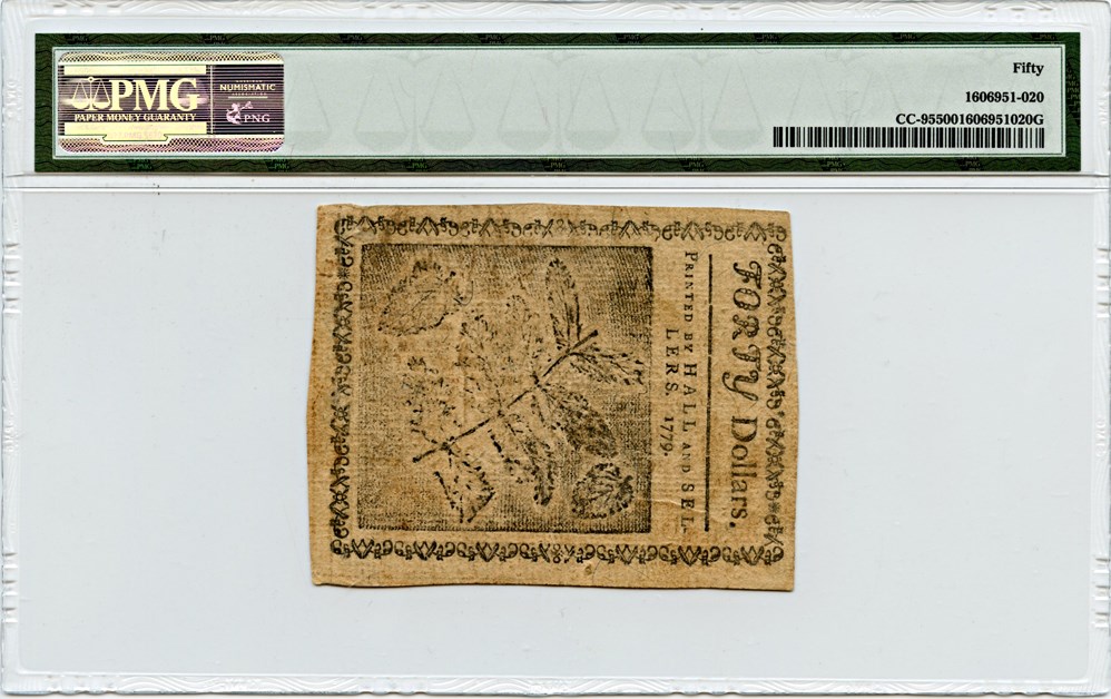 image for: FR. CC-95 1779 14-Jan $40 Continental Currency PMG About Unc 50