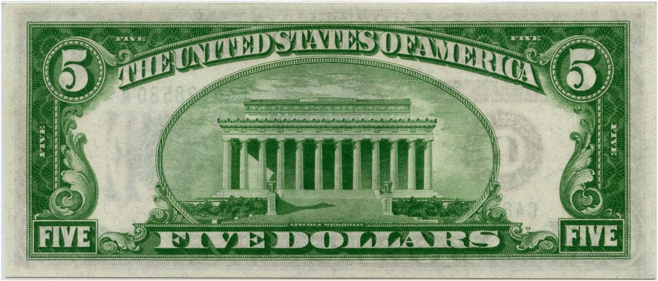 image for: FR. 1952-G 1928B $5 Federal Reserve Note Chicago PMG About Unc 50 EPQ