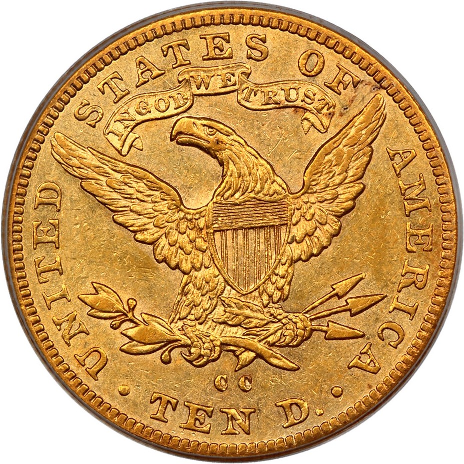 image for: 1884-CC $10 PCGS AU53
